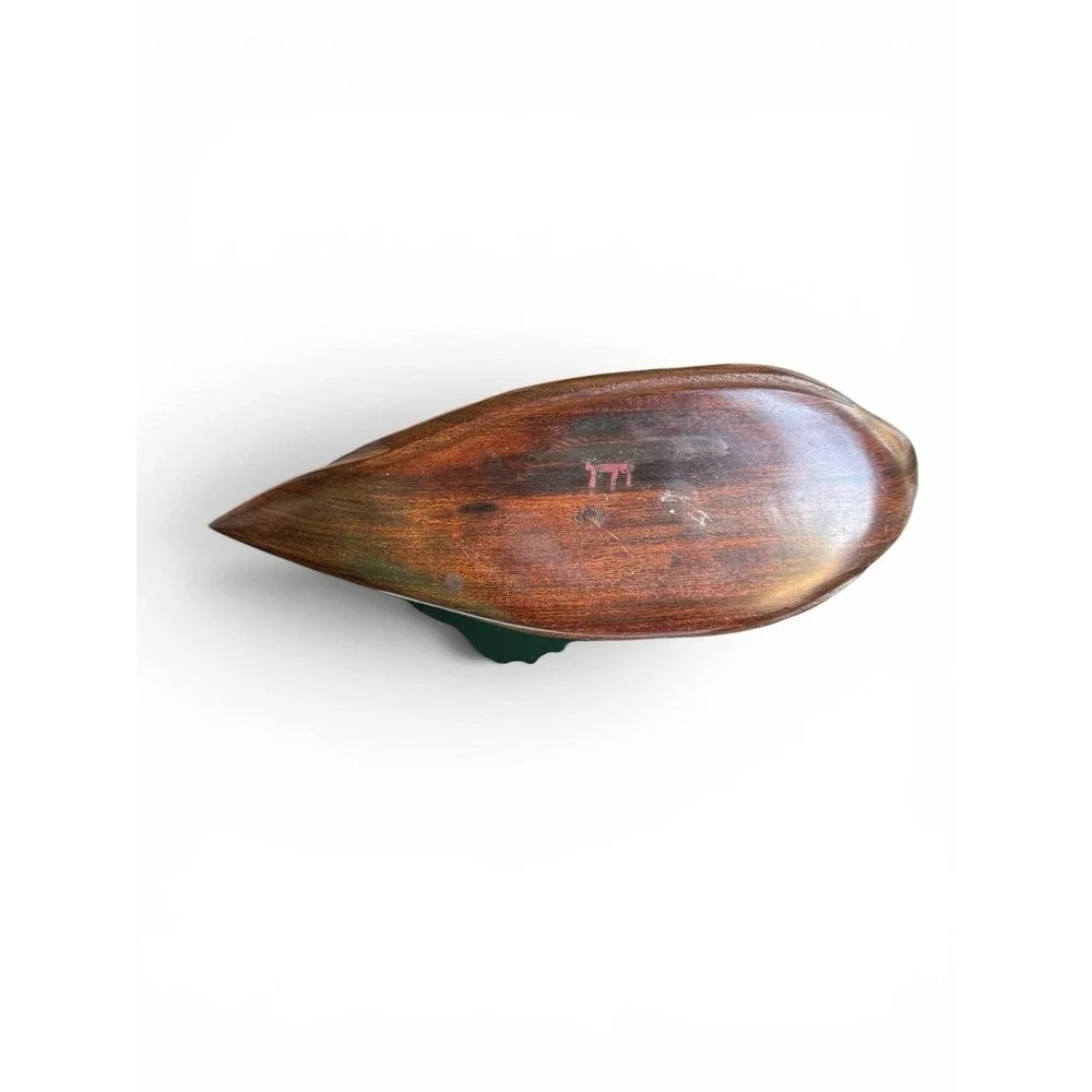Vintage Decorative Duck Decoy‎ Hand-Carved Heavy Ironwood